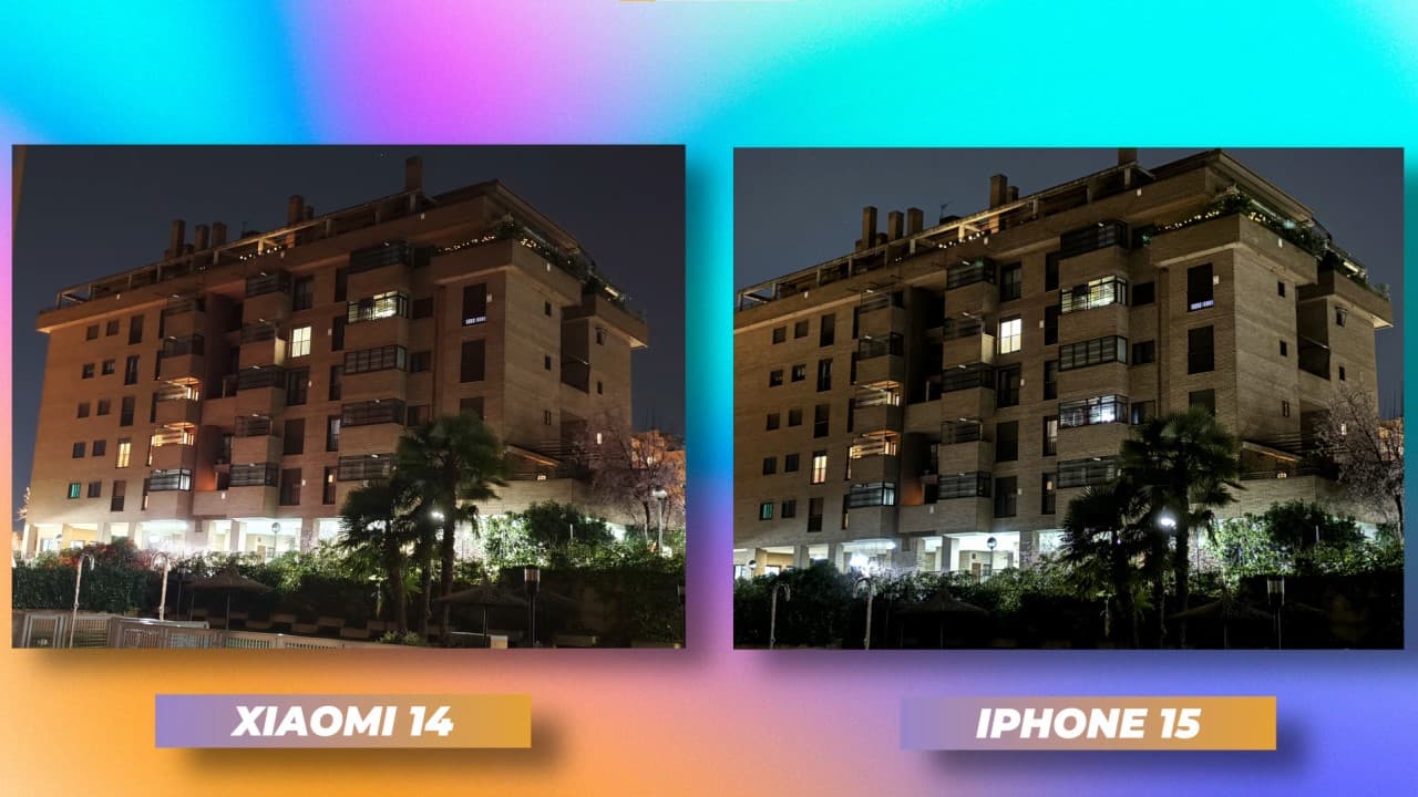 Fotografía nocturna entre Xiaomi 14 y iPhone 15