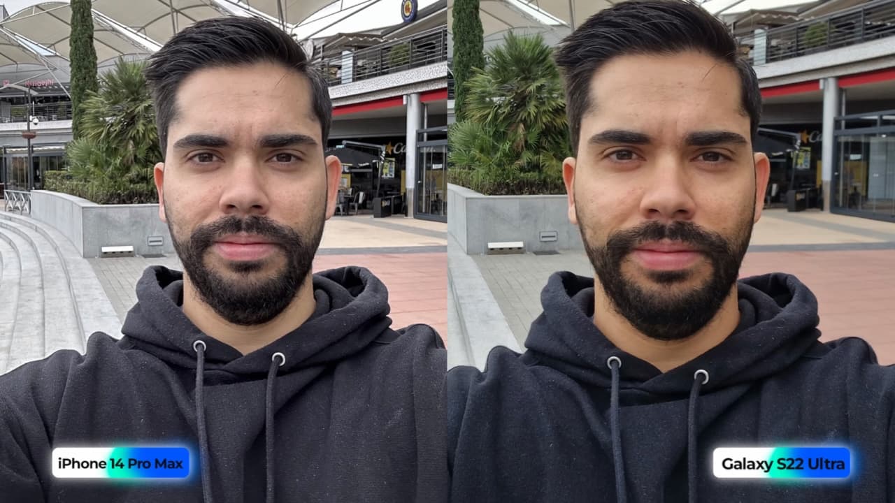 Selfie iPhone 14 Pro Max vs Samsung Galaxy S22 Ultra