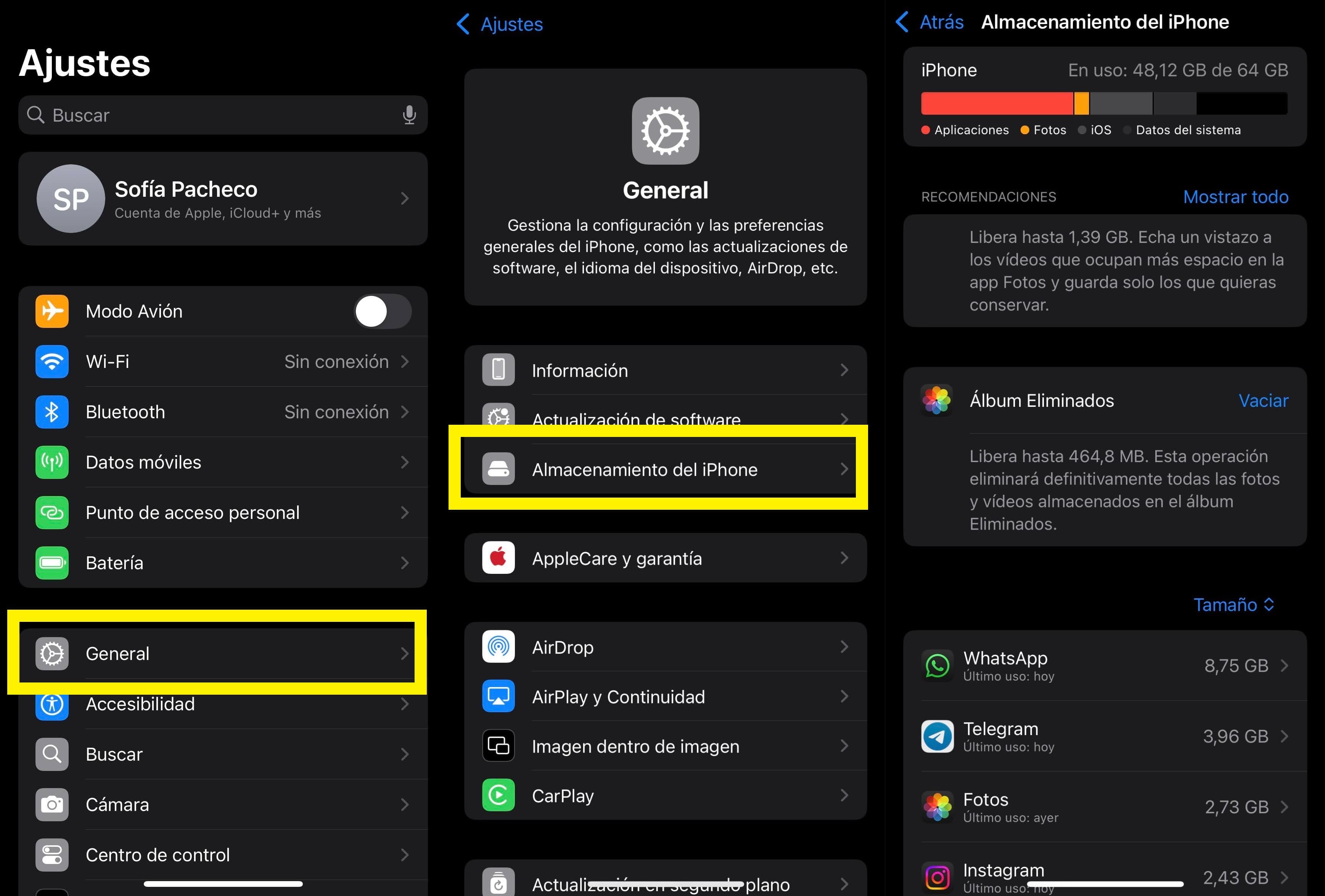 Cómo liberar espacio en el iPhone