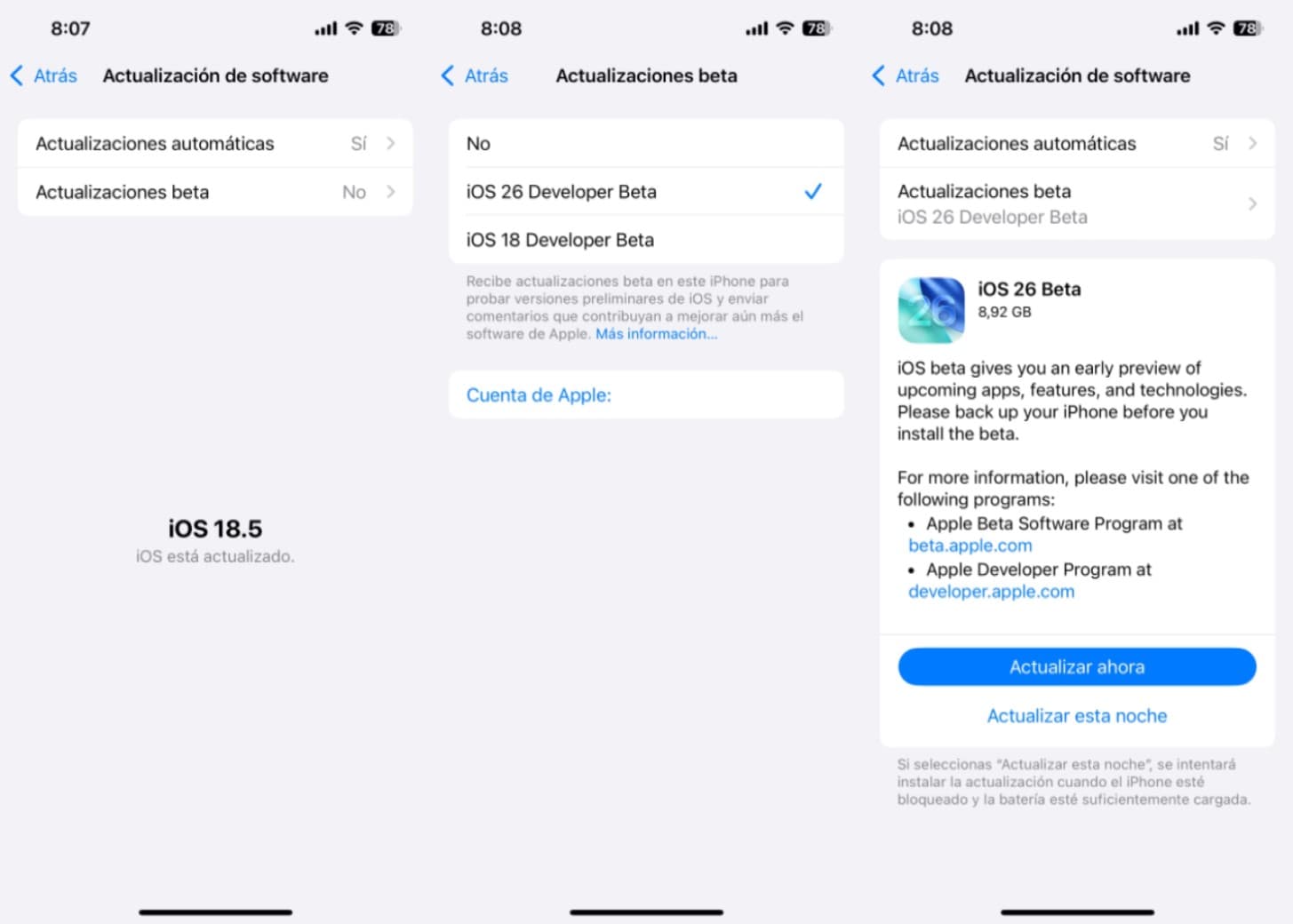 Descargar Beta IOS 26