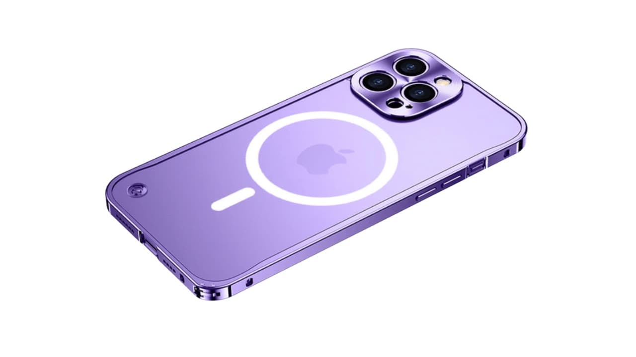 Funda iPhone 14 Plus metal morado