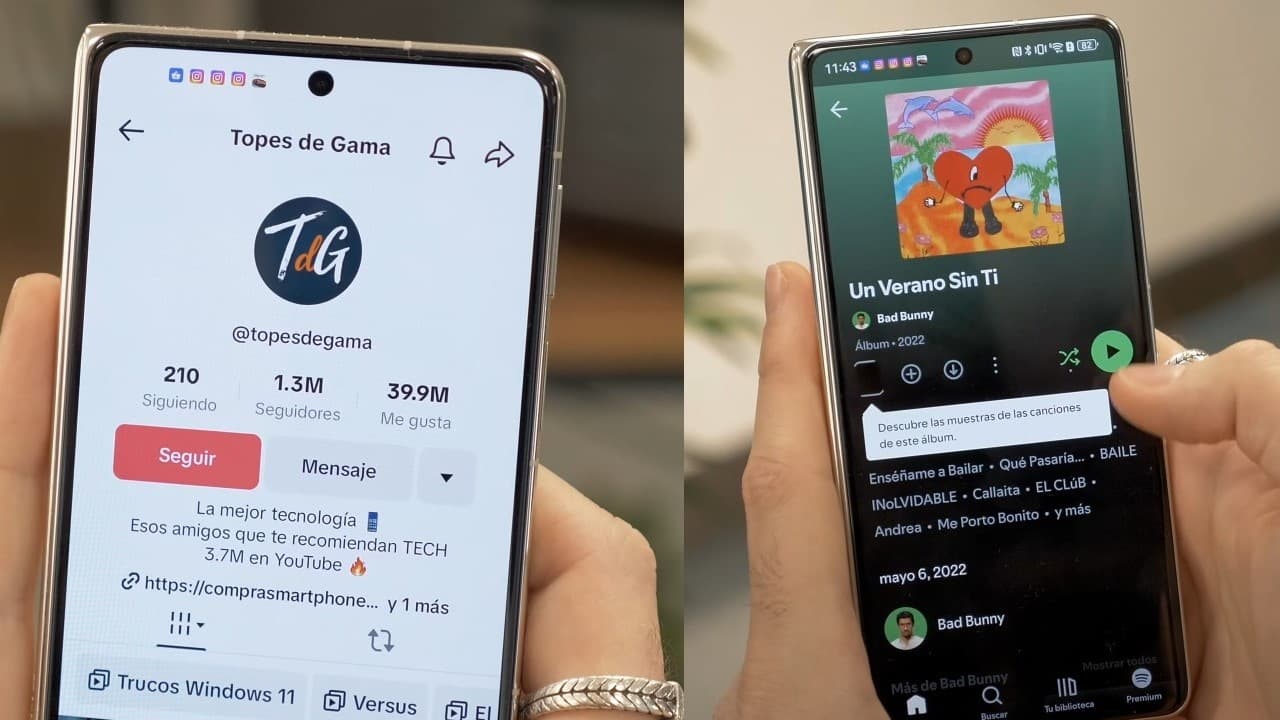 TikTok y Spotify