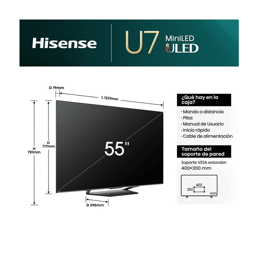 Hisense 55U7NQ 55" Mini LED 4K TV