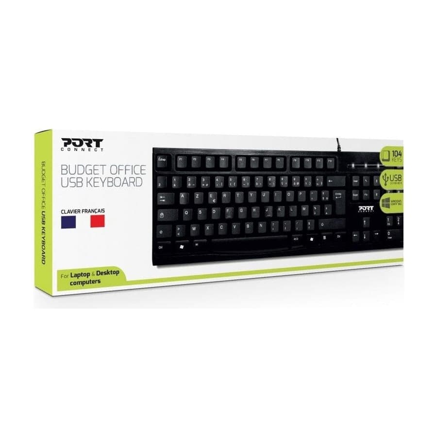 Port Designs 900753 Teclado USB AZERTY Francés