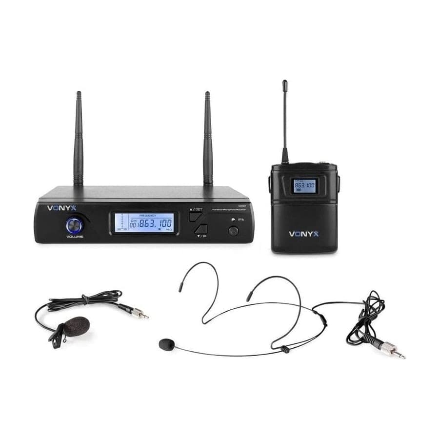 Vonyx WM61B Micrófono Inalámbrico UHF Petaca