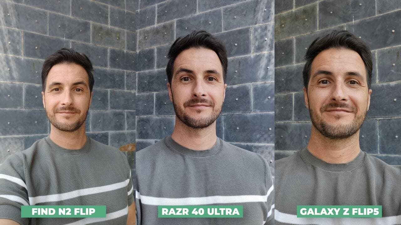 Comparativa selfie Samsung Galaxy Z Flip5 vs Oppo N2 Flip vs Motorola Razr 40 Ultra