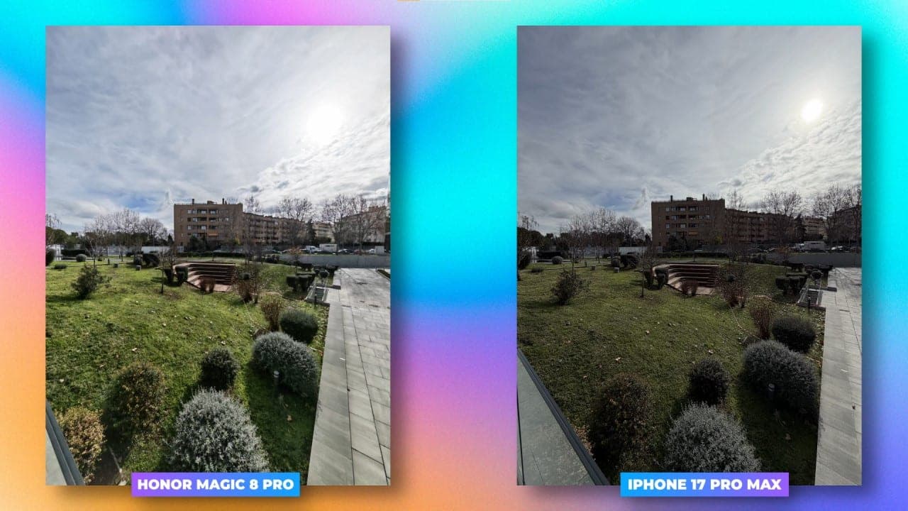 HONOR Magic 8 Pro vs iPhone 17 Pro Max gran angular