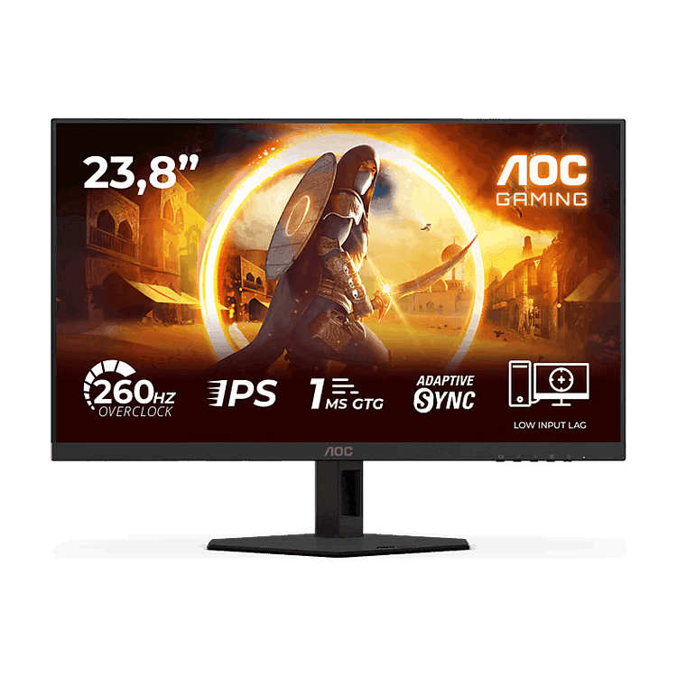 AOC 24G4ZRE 24" Full HD 260Hz IPS Gaming Monitor (G-SYNC Compatible, HDR10, 0.3 ms MPRT, 3-side Frameless)