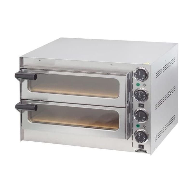 Casselin Horno de pizza doble eléctrico profesional