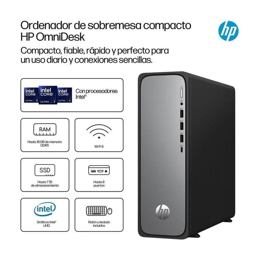 HP OmniDesk S03-0020ns D9MA9EA Intel Core i3-14100 8GB 512GB SSD Intel UHD FreeDOS