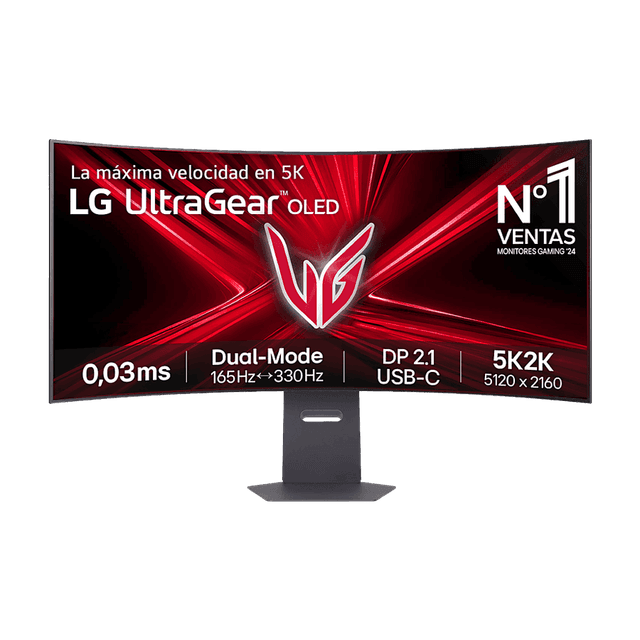 LG UltraGear 45GX950A-B 45" OLED 5K2K WQHD (5121x2160) DualMode 165/330Hz 0.03 ms Curvo 800R