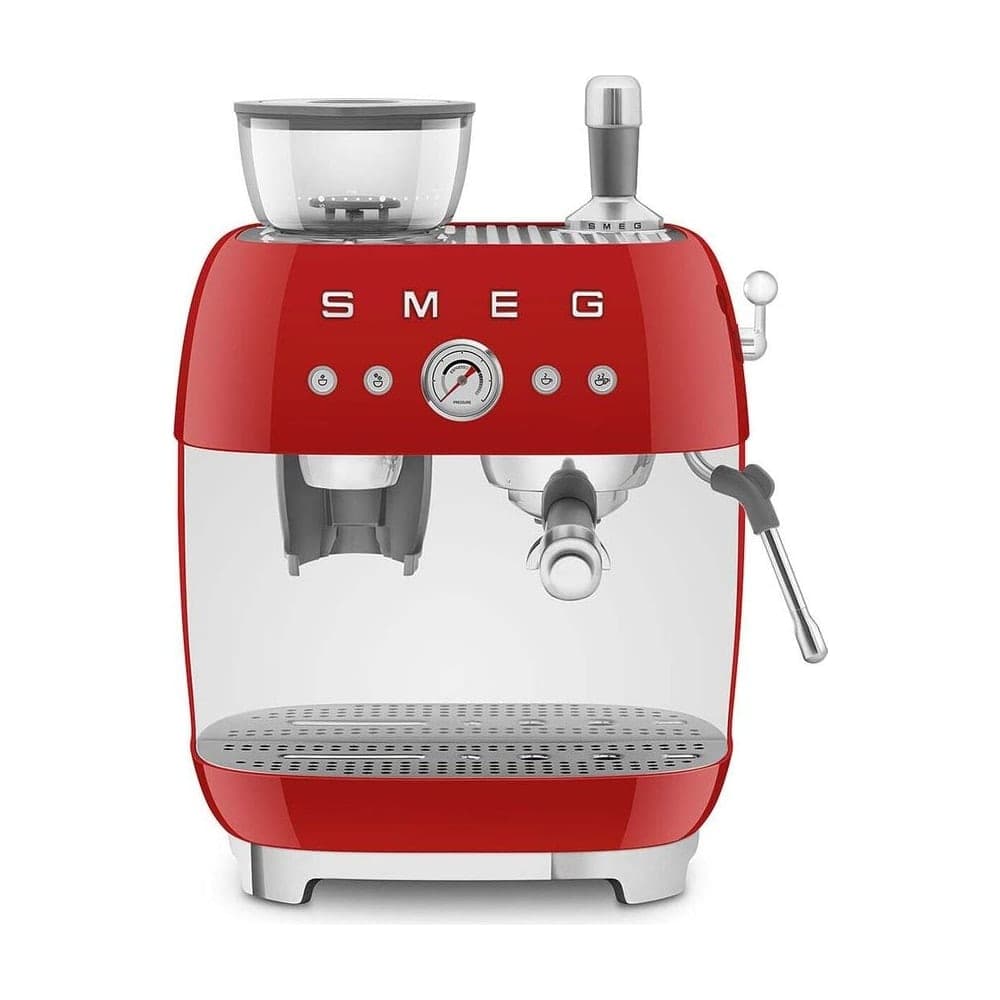 Smeg EGF03RDEU Cafetera espresso manual con molinillo integrado