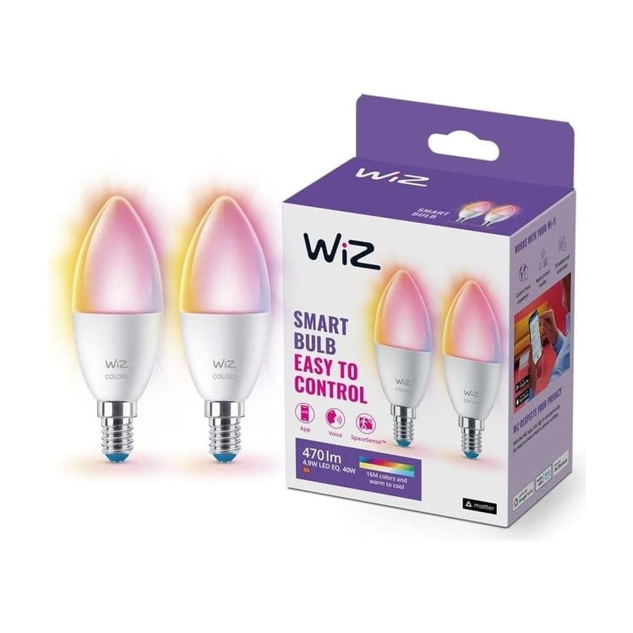 WiZ Bombilla Vela Inteligente LED RGBW C37 E14