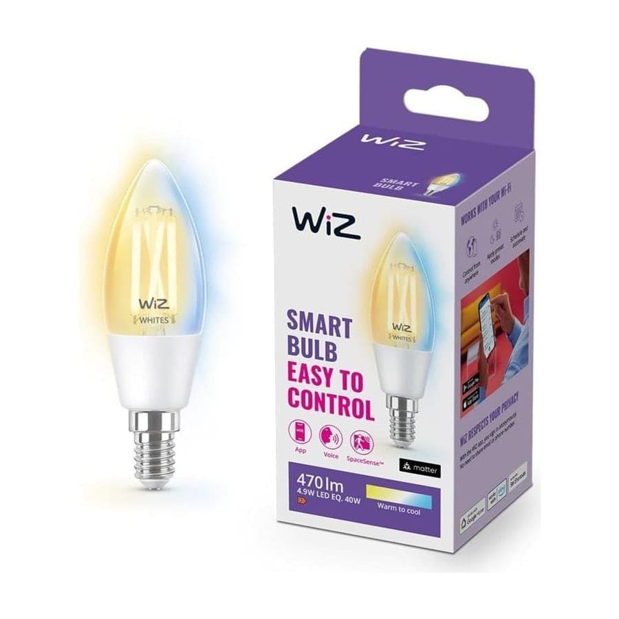 WiZ Whites Bombilla LED Filamento C35 E14 Regulable
